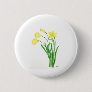 Gelbe Frühlingsblütenfarbe Narzissen Blume Button