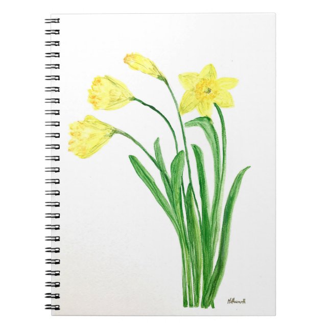 Gelbe Frühlingsblütenfarbe Narzissen Blume Notizblock (Vorderseite)