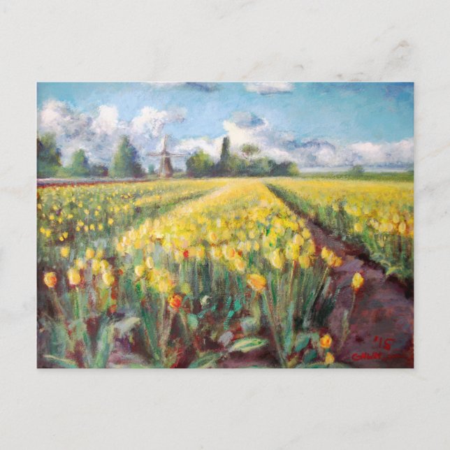Gelbe Frühlingshuppen Blume Felgen malen Postkarte (Vorderseite)