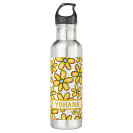 Gelbe Frühlingsmuster Blume Sommer Edelstahlflasche