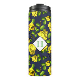 Gelbe Frühlingssäule Rose & Marine mit anfängliche Thermosbecher