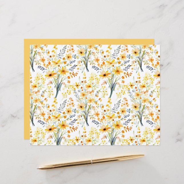 Gelbe Frühlingssonne - Wildblumen (Vorderseite/Rückseite Beispiel)