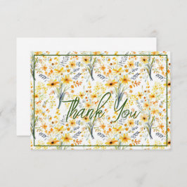 Gelbe Frühlingssonne - Wildblumen Dankeskarte