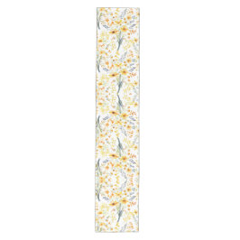 Gelbe Frühlingssonne - Wildblumen Mittelgroßer Tischläufer