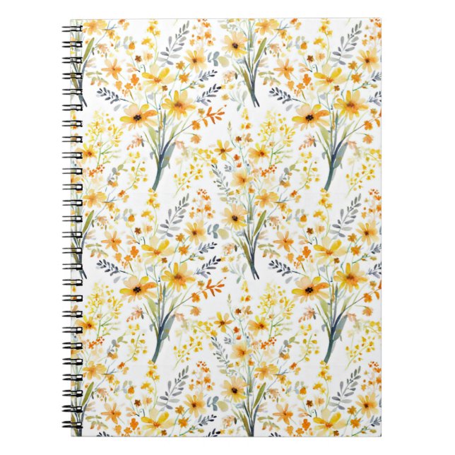 Gelbe Frühlingssonne - Wildblumen Notizblock (Vorderseite)