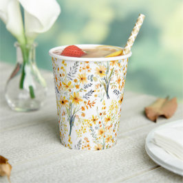 Gelbe Frühlingssonne - Wildblumen Pappbecher