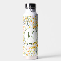 Gelbe Frühlingstraffe Wildblumen, monogramm