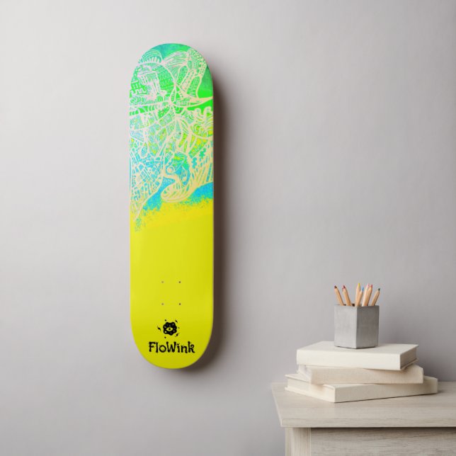 Gelbe Futuristik Skateboard (Wandkunst)