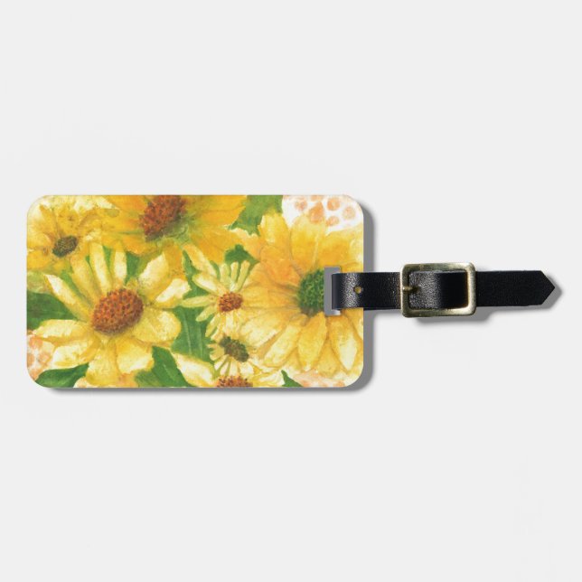 Gelbe Gänseblasen Gepäckanhänger (Vorderseite horizontal)