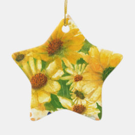 Gelbe Gänseblasen Keramik Ornament