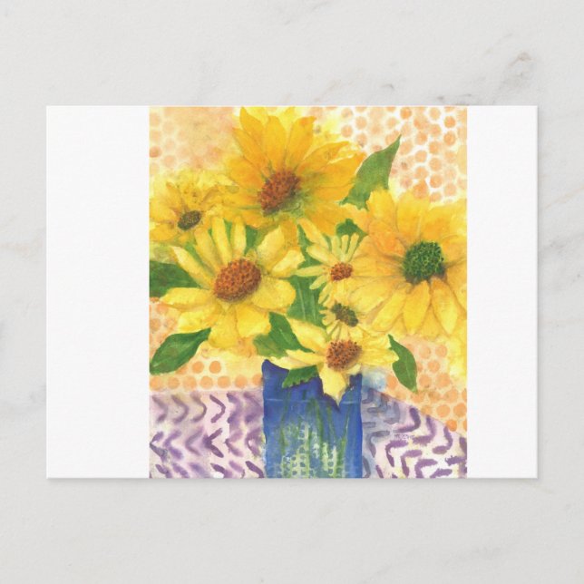 Gelbe Gänseblasen Postkarte (Vorderseite)