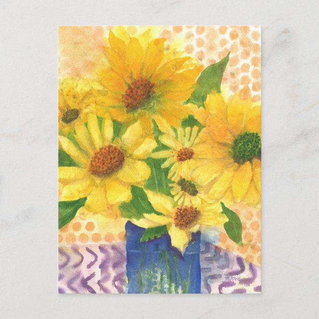 Gelbe Gänseblasen Postkarte (Vorderseite)