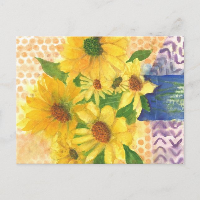 Gelbe Gänseblasen Postkarte (Vorderseite)