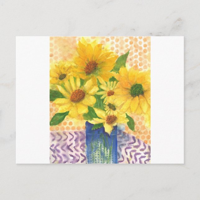 Gelbe Gänseblasen Postkarte (Vorderseite)