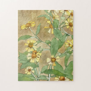 Gelbe Gänseblümchen Blumen Garten Vintage-Stil Kun