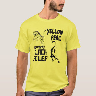 Gelbe Gefahr unterstützt Schwarzen Power T-Shirt