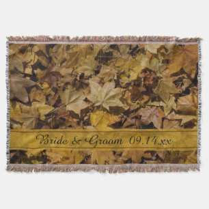 Gelbe gefallene Blätter Herbsthochzeit Decke