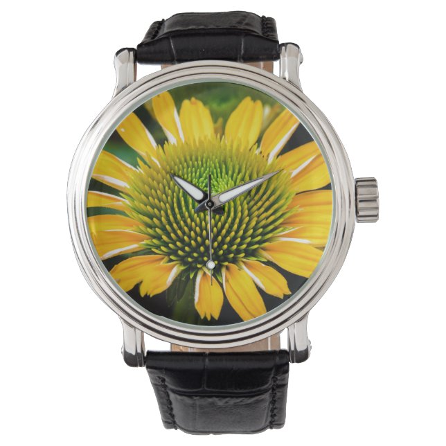 Gelbe Gelbblume Armbanduhr (Vorderseite)