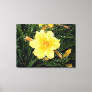 Gelbe Gelbe Narcicuss Blume Originale Kunst Leinwanddruck