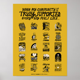 Gelbe Gemeinschaftsunterstützung Poster