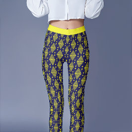 Gelbe geometrische Dreiecke Leggings