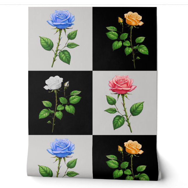 Gelbe geometrische Rose Tapete (Abrollen)