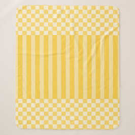 Gelbe geometrische Schachbrett und Streifen Sherpadecke