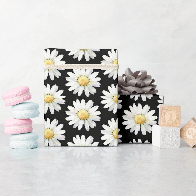 Gelbe gepunktete Gänseblümchen Geschenkpapier (Babyparty)