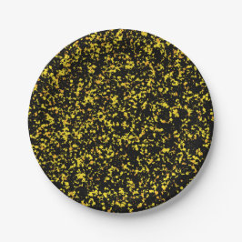 Gelbe gespritzte Farbe Pappteller