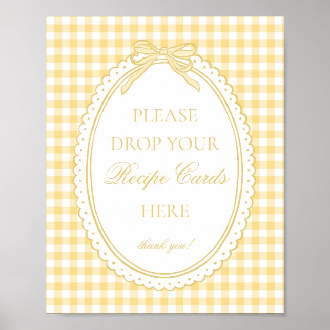 Gelbe Gingham Coquette Bow Rezept teilen Poster (Vorne)