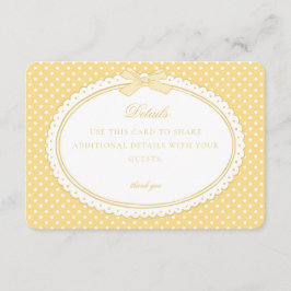 Gelbe Gingham Coquette Schleife Details Karte
