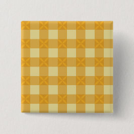 Gelbe Gingham & Gelbe Blüten Knöpfe Button