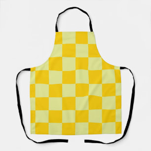 Gelbe Gingham-Karo-Muster Schürze