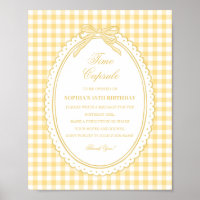Gelbe Gingham-Kokette-Band Zeitkapsel-Spiel