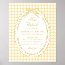 Gelbe Gingham-Kokette-Band Zeitkapsel-Spiel Poster