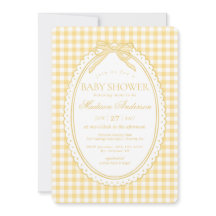 Gelbe Gingham-Kokette-Bow-Baby-Party