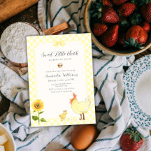Gelbe Gingham-Sonnenblume Kleines Küken Baby Showe