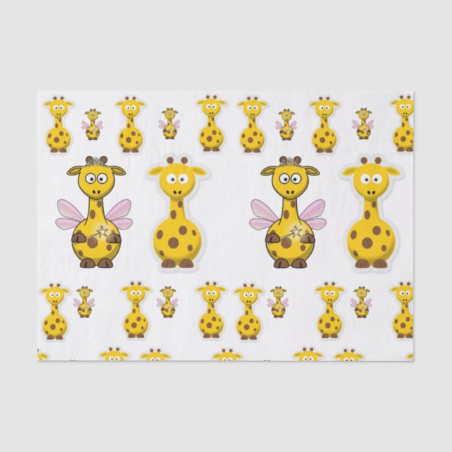 Gelbe Giraffe aus Zierpapier Seidenpapier (Vorderseite)
