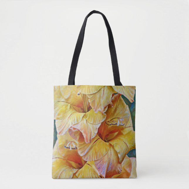 Gelbe Gladiolus Blume Tasche (Vorderseite)