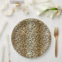 Gelbe Glam Gold Schwarzer Glitzer Leopard