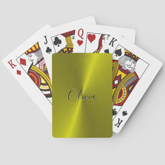 Gelbe glänzende Imitate Spielkarten (Rückseite)