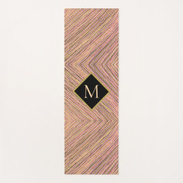Gelbe Glitzer-Monogramm-Streifen Yogamatte