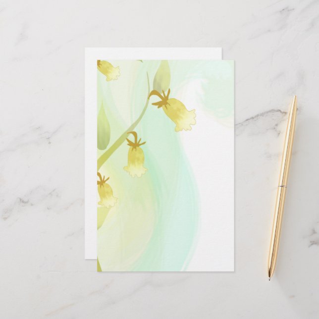 Gelbe Glocken Watercolor Wash (Vorderseite/Rückseite Beispiel)