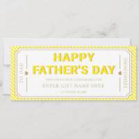 Gelbe Glückliche Vatertag-Geschenkgutschein-Karte