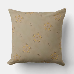 Gelbe goldene Ei Muster Ostereier Rustikal Beige Kissen