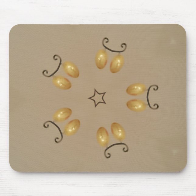 Gelbe goldene Ei Muster Ostereier Rustikal Beige Mousepad (Vorne)