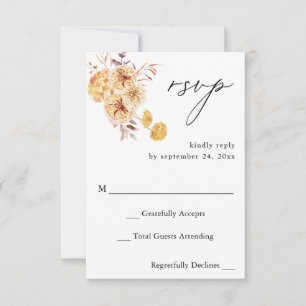 Gelbe goldene Flora UAWG RSVP Karte