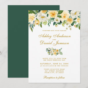Gelbe goldene Hochzeit Einladung