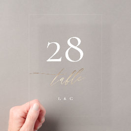 Gelbe goldene Kalligraphie Akrylic Arch-Tischnumme Acryleinladungen