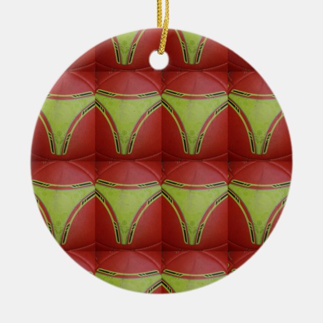 Gelbe goldene Kurven.JPG Keramik Ornament (Vorne)